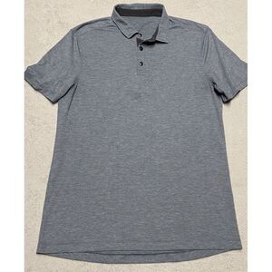 Lululemon Polo Shirt Mens L Blue Stretch Athleisure Casual Golf Performance Read